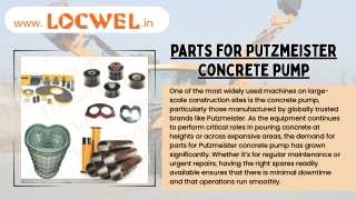 Parts for Putzmeister Concrete Pump Enhancing Efficiency