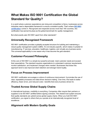 What Makes ISO 9001 Certification the Global Standard for Quality_
