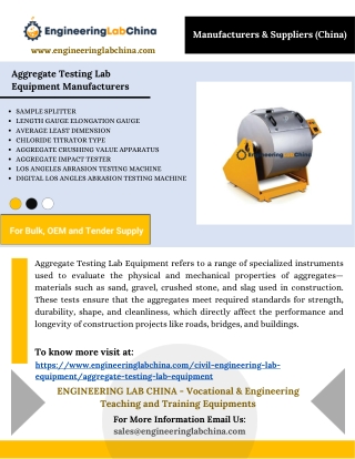 Aggregate Testing Lab Equipment Manufacturers