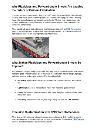 why plexiglass and polycarbonate sheets
