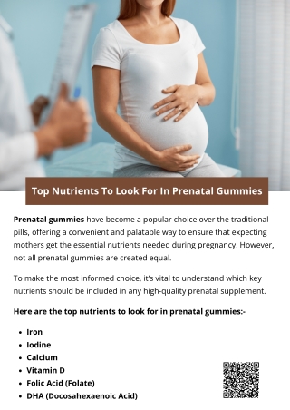 Top Nutrients To Look For In Prenatal Gummies