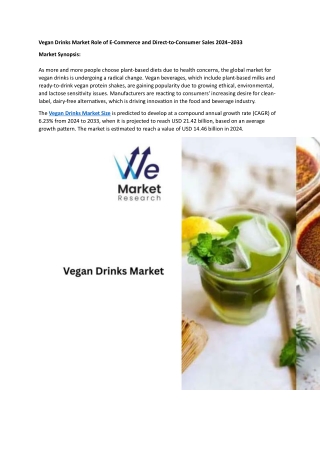 Vegan Drinks Market Role of E-Commerce and Direct-to-Consumer Sales 2024–2033