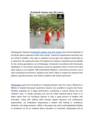 Kuchipudi classes near OU colony | Nrityangana