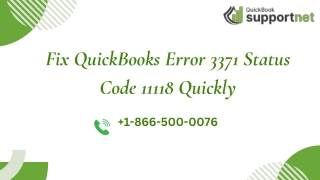 How to Fix QuickBooks Error 3371 Status Code 11118 Fast