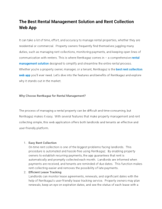 Rentkagaz Best Rental Management Solution & Rent Collection Web App
