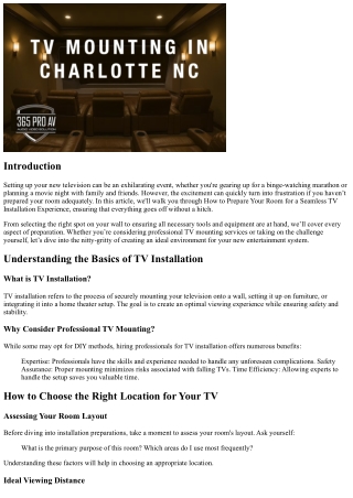 How to Prepare Your Room for a Seamless TV Installation Experience