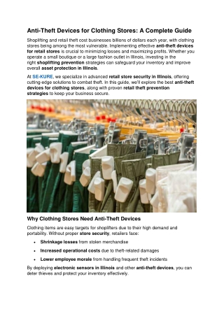 Anti-Theft Devices for Clothing Stores: A Complete Guide