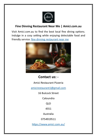 fine dinning restaurant near me