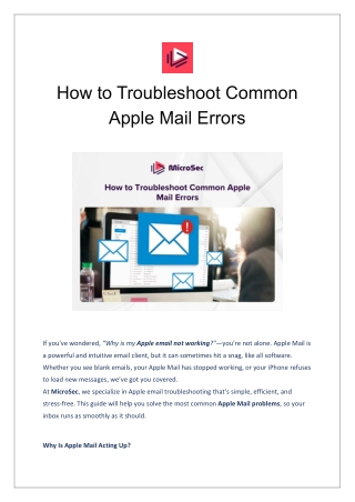How to Troubleshoot Common Apple Mail Errors
