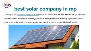 best solar company in mp