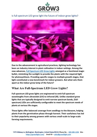 Is full-spectrum LED grow light the future of indoor grow lights