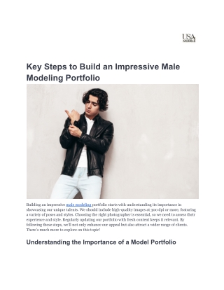 Key Steps to Build an Impressive Male Modeling Portfolio