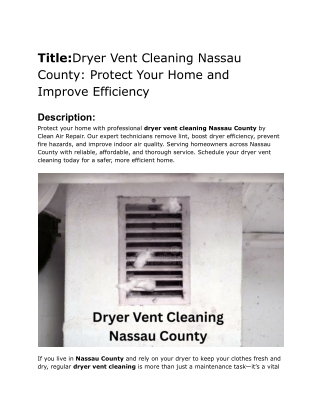 Dryer Vent Cleaning Nassau County (2)