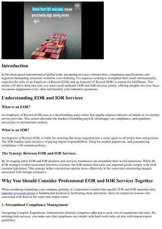 Why You Should Consider Professional EOR and IOR Services Together