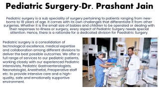 Pediatric Surgery-Dr  Prashant Jain