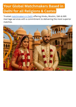 Your Global Matchmakers Based in Delhi for all Religions & Castes