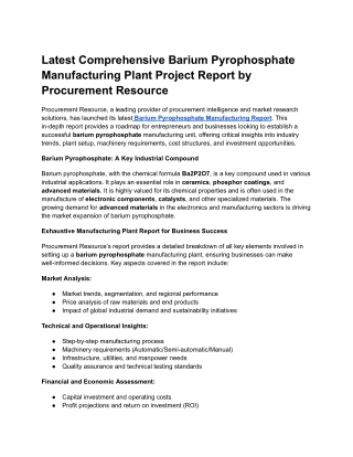 latest comprehensive barium pyrophosphate