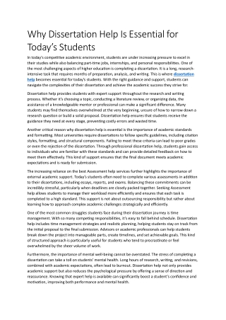 Why Dissertation Help Is Essential for Today’s Students