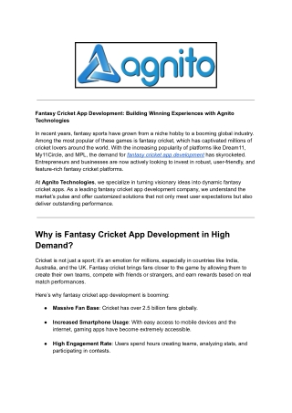 fantasy cricket app development building winning
