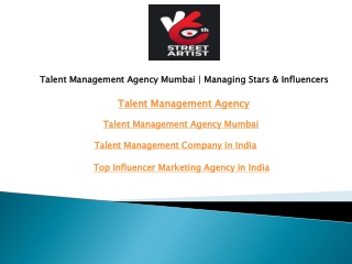 Talent Management Agency Mumbai  Managing Stars  Influencers