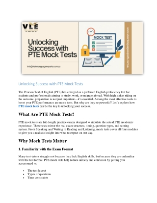 Unlocking Success with PTE Mock Tests
