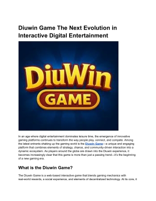 diuwin game the next evolution in interactive