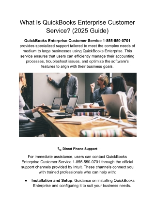 what is quickbooks enterprise customer service