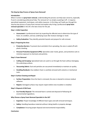 the step by step process of spray foam removal