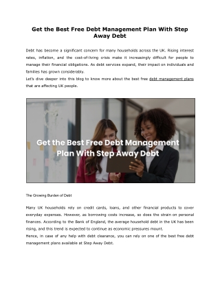 Best Free Debt Management Plan in the UK To Regain Financial Control