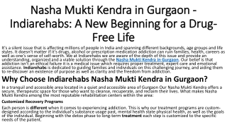 Indiarehabs: Expert Rehab Services Nasha Mukti Kendra in Gurgaon