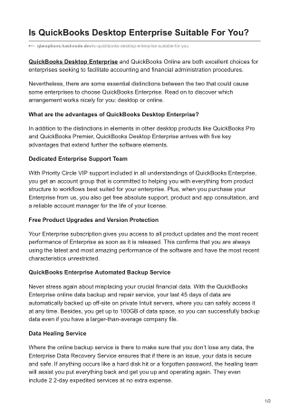 is quickbooks desktop enterprise suitable for you