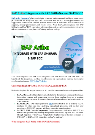 Top SAP Ariba Training Course in Ameerpet - SAP Ariba Training