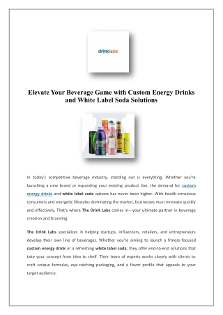 elevate your beverage game with custom energy