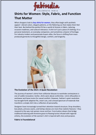 Shirts for Women: Style, Fabric, and Function That Matter