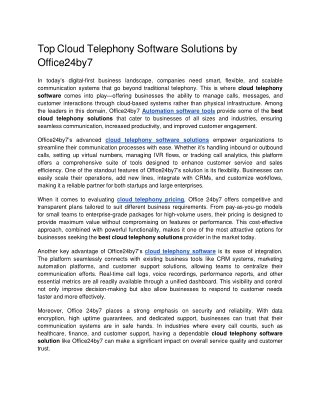 Top Cloud Telephony Software Solutions by Office24by7.docx  Google Docs