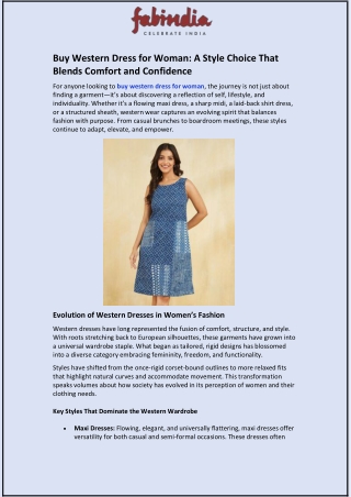 Buy Western Dress for Woman: A Style Choice That Blends Comfort and Confidence