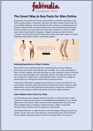 The Smart Way to Buy Pants for Men Online