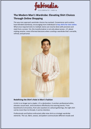 The Modern Man’s Wardrobe: Elevating Shirt Choices Through Online Shopping