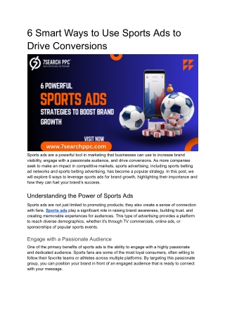 6 Smart Ways to Use Sports Ads to Drive Conversions