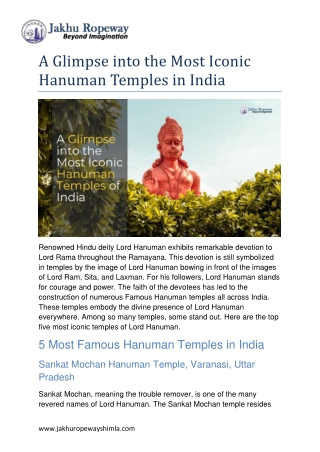 5 Most Famous Hanuman Temples in India