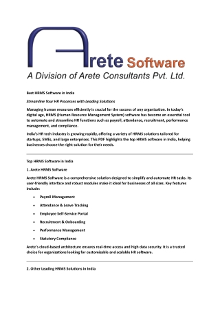 Best HRMS Software in India