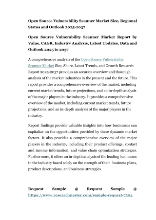Open Source Vulnerability Scanner Market Size