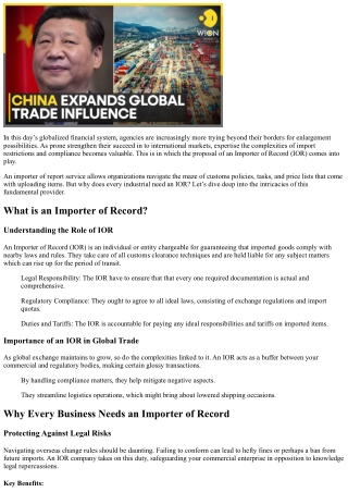 Why Every Business Needs an Importer of Record
