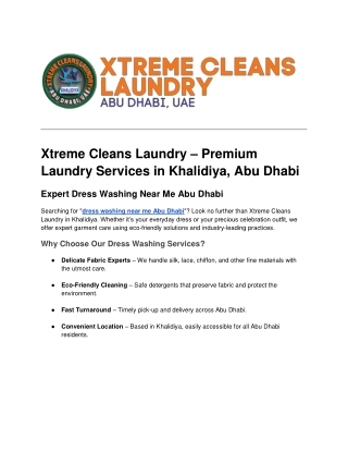 Xtreme Cleans Laundry – Premium Laundry Services in Khalidiya