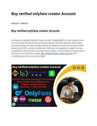 Buy verified onlyfans creator account – A Complete Guide To Secure And Legit Ac