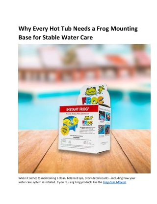 Smarter, Cleaner Swimming: Discover Pool Frog Instant Frog