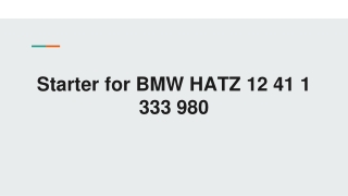 Starter BMW Hatz 12 41 1 333 980 40000901 20540106