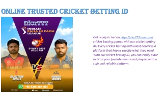Online cricket Betting ID