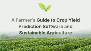 A Farmer’s Guide to Crop Yield Prediction Software and Sustainable Agriculture