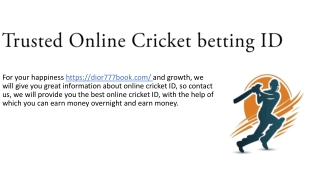 Online cricket Betting ID